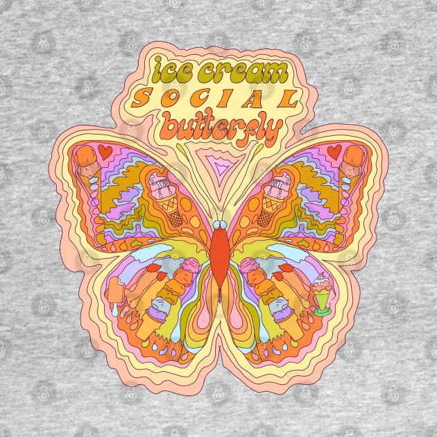 Ice cream social butterfly - 70s butterfly by Deardarling